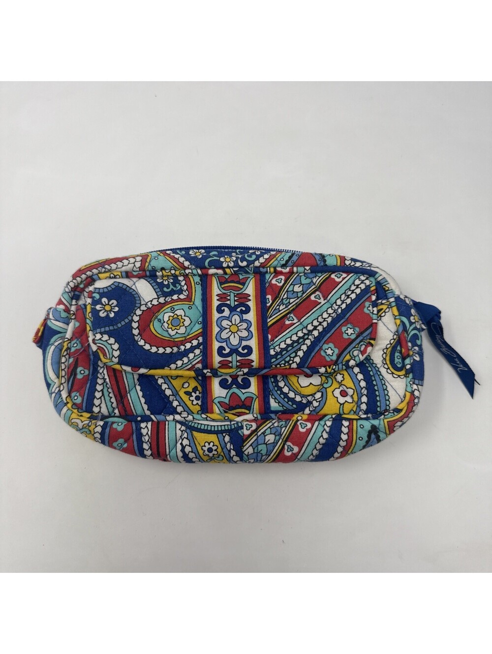Vera Bradley Marina Paisley Quilted ZIP Travel Mirror Makeup Bag  Cosmetic Case